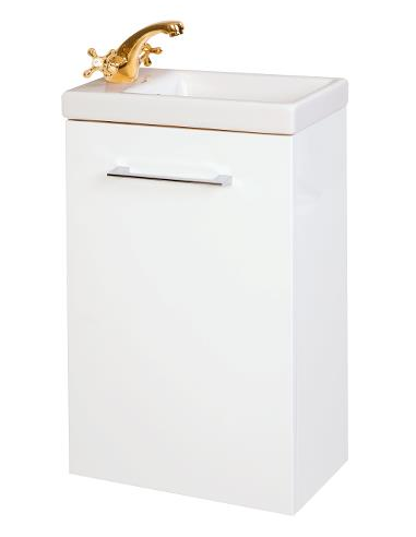 PORTO Komplet væg badmiljø i MDF og keramik H68 x B40 cm - Hvid højglans