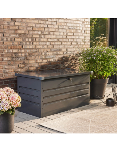 Hyndeboks i forzinket stål 600 liter H62 x B165 x D70 cm - Antracit