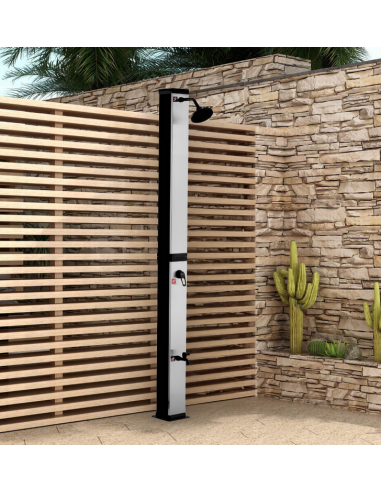 OLYMPIA Solar havebruser i PVC og metal H217 cm - Sort/Børstet nikkel