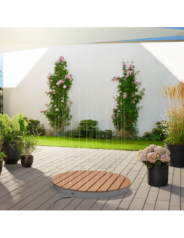 CALIA Havebruser i aluminium og komposit Ø70,5 cm - Grå/Teak