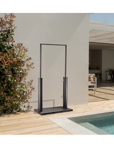 PAROS Solar havebruser i komposit, aluminium og PVC H219 cm - Sort