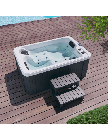 HORIZON Udendørs spa med trappe og termodække 175 x 115 cm