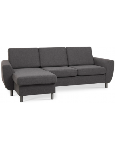 Wendy chaiselongsofa i polyester B233 x D137 cm - Børstet alugrå/Antracit
