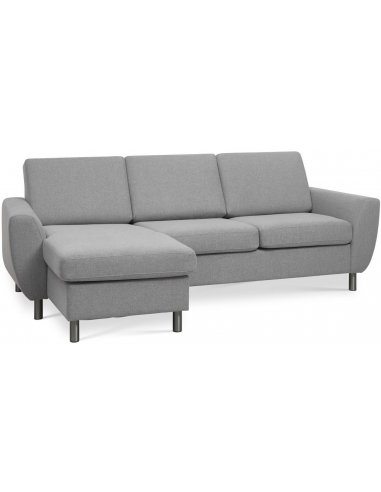 Wendy chaiselongsofa i polyester B233 x D137 cm - Børstet alugrå/Grå
