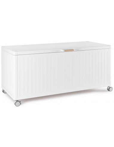 OCEAN Hyndeboks i aluminium og stål H70 x B164,8 x D72 cm - Hvid