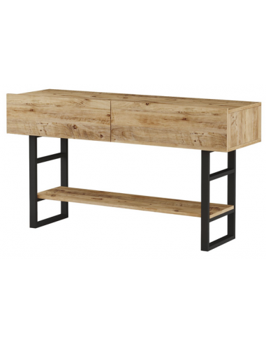 RANTA Konsolbord i metal og melamin H75 x B139 x D43 cm - Sort/Vild eg