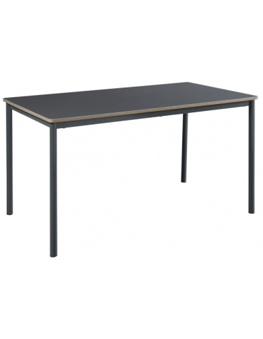 LINDE Spisebord i stål og MDF H75 x B140 x D80 cm - Grå/Natur