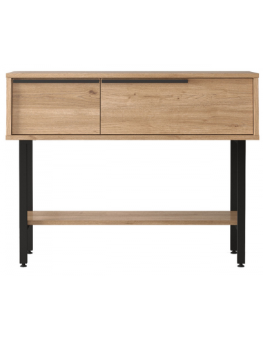 SANTO Konsolbord i metal og melamin H76 x B100 x D30 cm - Sort/Eg