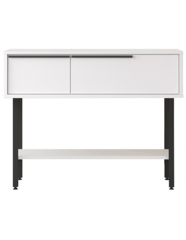SANTO Konsolbord i metal og melamin H76 x B100 x D30 cm - Sort/Hvid