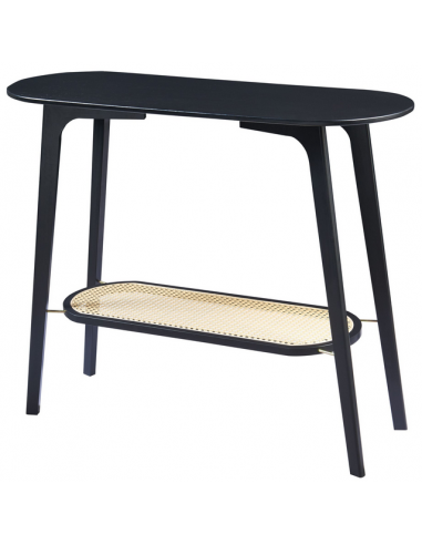 TAIVA Konsolbord i bambus og polyrattan H80 x B100 x D35 cm - Sort/Natur