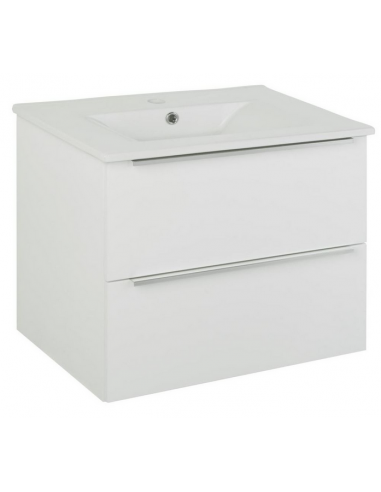 AURUM Komplet badmiljø i MDF og porcelæn H50 x B60 cm - Hvid højglans