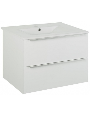 AURUM Komplet badmiljø i MDF og porcelæn H50 x B80 cm - Hvid højglans