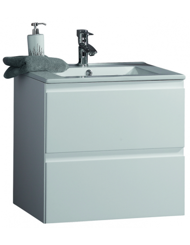 RENO Komplet badmiljø i MDF og porcelæn H55 x B60 cm - Hvid højglans