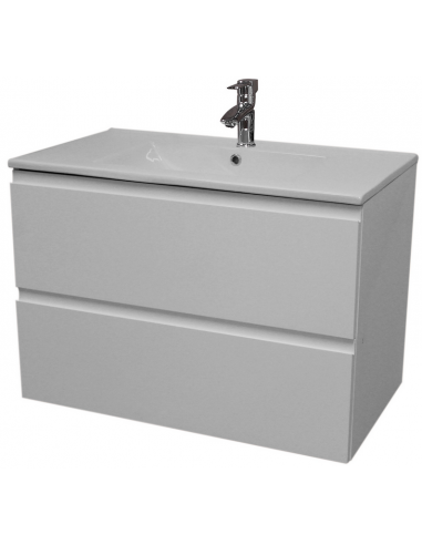 RENO Komplet badmiljø i MDF og porcelæn H55 x B80 cm - Hvid højglans