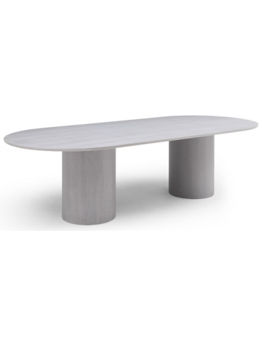 ATHENA Spisebord i egetræ og egetræsfinér 280 x 120 cm - Washed grey