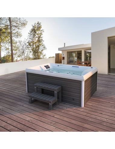 STREAM Udendørs spa med trappe og termodække 211 x 156 cm