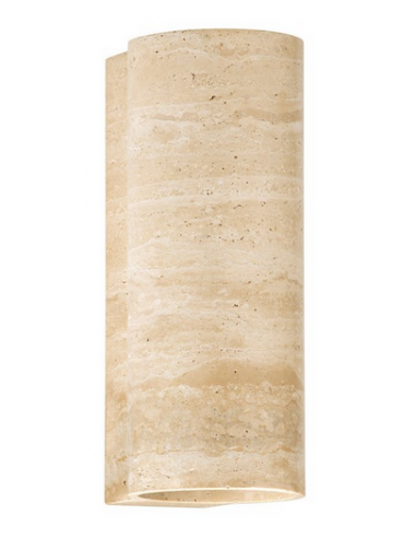 BALMA Udendørs up/down væglampe i travertin marmor H29 cm 23W LED - Beige