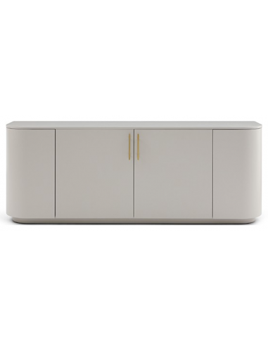 OAKURA Skænk i stål og egetræsfinér B200 cm - Mat beige/Messing