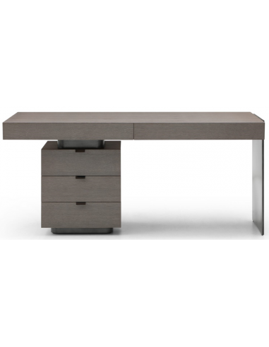 OSTON Venstrevendt skrivebord i stål og egetræsfinér B180 cm - Grå/Antracit