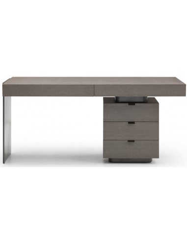 OSTON Højrevendt skrivebord i stål og egetræsfinér B180 cm - Grå/Antracit