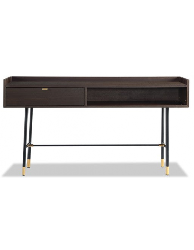 BOFO Konsolbord i metal og egetræsfinér B150 cm - Sort/Brun/Messing