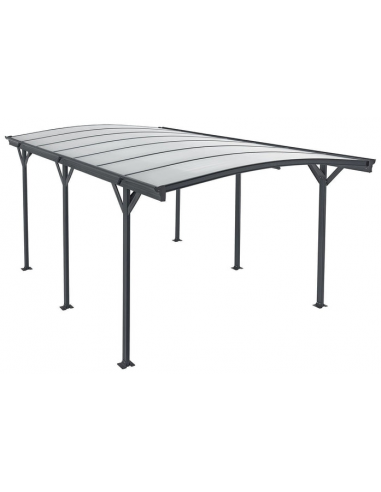 Carport i aluminium og polycarbonat H233 x B505 x D302 cm - Antracit