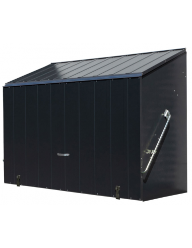 Trimetals Redskabsboks i stål og PVC H108-139 x B185 x D76 cm - Antracit