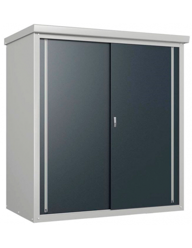 Trimetals Redskabsskur i stål H186,5 x B176 x D98 cm - Grå/Mørkegrå