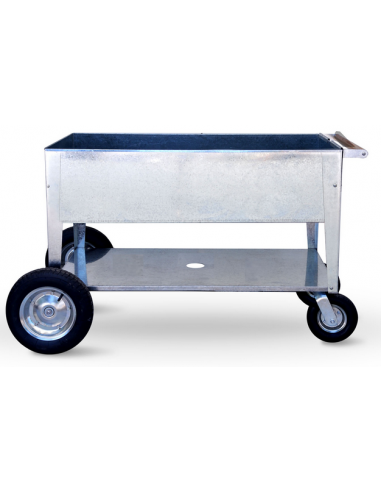 Herstera Swivel højbed på hjul H84 x B120 x D60 cm i stål - Forzinket stål