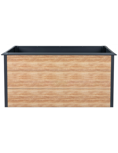 Westmann Primus højbed med sneglekant H77 x B150 x D75 cm i stål - Antracit/Trælook