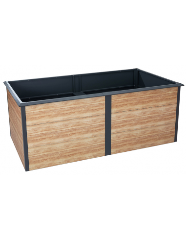 Westmann Primus højbed med sneglekant H77 x B200 x D100 cm i stål - Antracit/Trælook