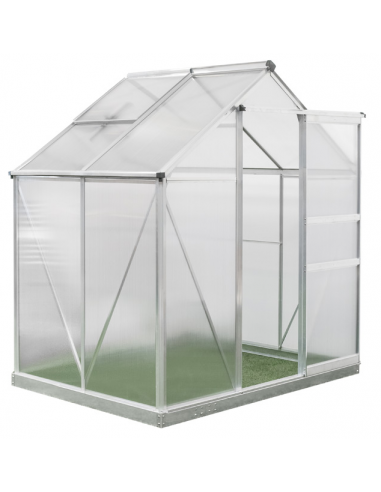 Westmann Flora Drivhus i aluminium og polycarbonat H202 x B190 x D132 cm - Alugrå