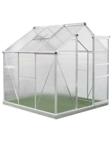 Westmann Flora Drivhus i aluminium og polycarbonat H202 x B192 x D192 cm - Alugrå