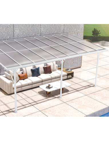 BRUCE Terrasseoverdækning i aluminium og polycarbonat 556 x 300 cm - Hvid