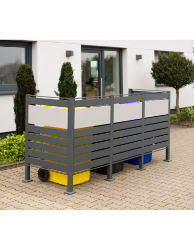 Westmann Planum Skraldespandsstativ i stål H120 x B250 x D90 cm - Grå/Antracit