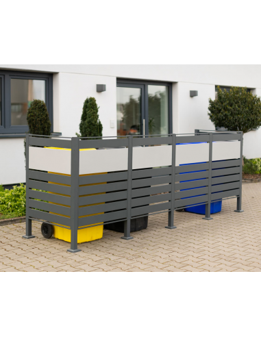 Westmann Planum Skraldespandsstativ i stål H120 x B330 x D90 cm - Grå/Antracit