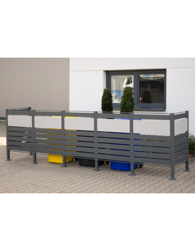 Westmann Planum Skraldespandsstativ i stål H120 x B410 x D90 cm - Grå/Antracit