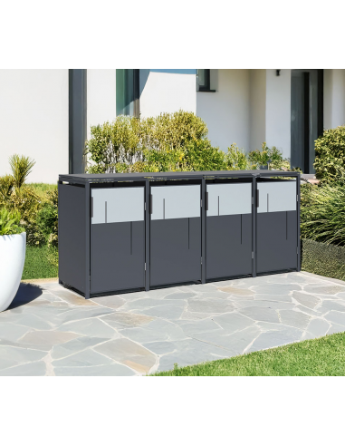 Westmann Tonus Skraldespandsskjuler i stål H116 x B265 x D80 cm - Antracit/Grå