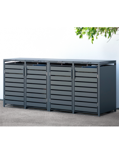 Westmann Kubus Skraldespandsskjuler i stål H116 x B264 x D80 cm - Antracit