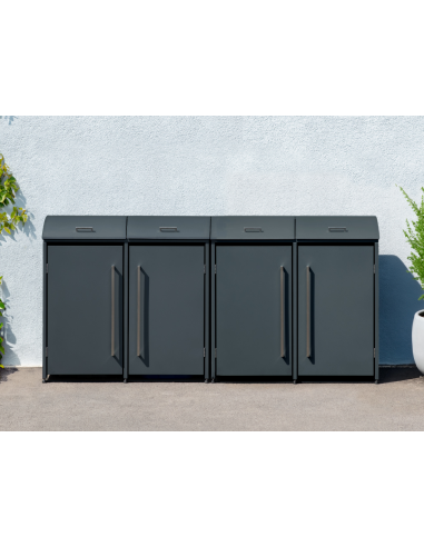 Westmann Moderna Skraldespandsskjuler i stål H135 x B278 x D83 cm - Antracit