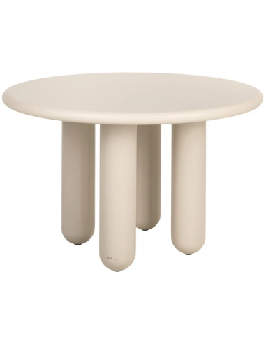 CALMA Rundt spisebord i MDF og metal Ø120 cm - Beige