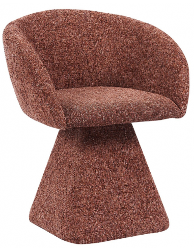 LENN Spisebordsstol med drejefod i chenille H82 cm - Kobber