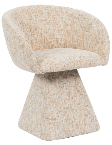 LENN Spisebordsstol med drejefod i chenille H82 cm - Beige