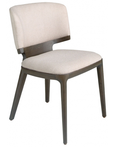 Spisebordsstol i egetræ og polyester H78 cm - Mørk askegrå/Lysegrå