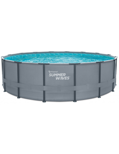 ELITE Frame fritstående pool komplet sæt m/stige og pumpe H122 x Ø488 cm - Grå