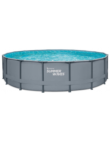 ELITE Frame fritstående pool komplet sæt m/stige og pumpe H132 x Ø549 cm - Grå