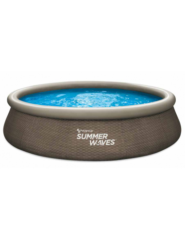 QUICK UP Oppustelig pool m/filterpumpe H84 x Ø396 cm - Brun rattanoptik