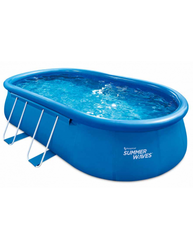 QUICK UP Oppustelig pool m/filterpumpe og stige H107 x B549 x D305 cm - Blå