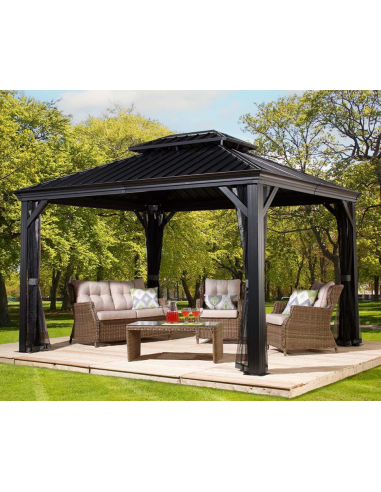 MESSINA Pavillon i aluminium og stål H291,5 x B363 x D298 cm - Antracit