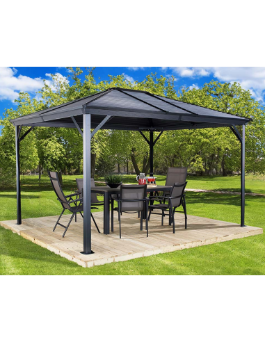 VENTURA Pavillon i aluminium og stål H260,5 x B295,5 x D295,5 cm - Basaltgrå
